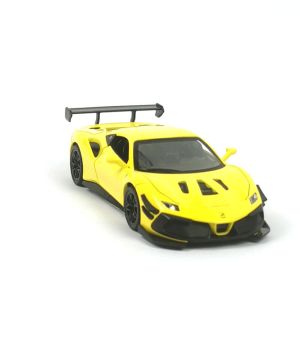 Метална кола Ferrari 488, С отварящи се врати, 1:32, Жълта, Без опаковка