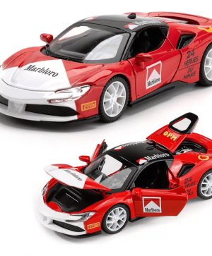 Метална кола Ferrari, С отварящи се врати, 1:32, Червена