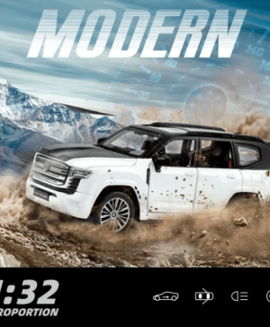 Метален джип Toyota Land Cruiser,1:32, Бяла/Черен