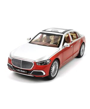 Метална кола Mercedes-Maybach S-Class, С пушек, 1:22, Червена, Без опаковка