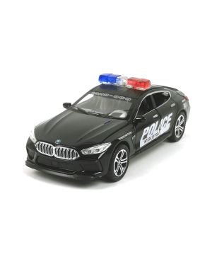 Метална количка BMW M8, Полиция, 1:32, Черна, Без опаковка