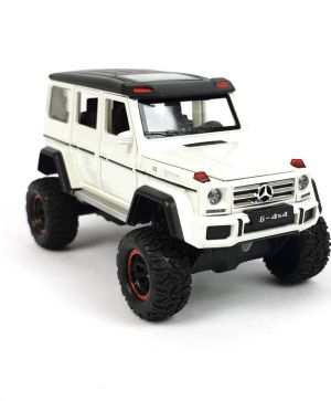 Метален джип, Mercedes G Class, С Пушек, 1:24, Бял, Без опаковка