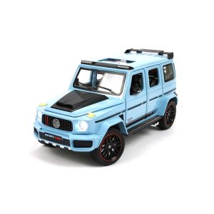 Метален джип, Mercedes G-class Brabus, С пушек, Светлини, 1:18, Син, Без опаковка
