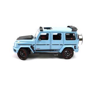 Метален джип, Mercedes G-class Brabus, С пушек, Светлини, 1:18, Син, Без опаковка