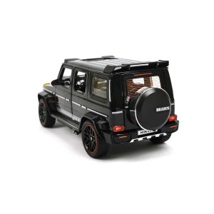 Метален джип, Mercedes G-class Brabus, С пушек, Светлини, 1:18, Черна, Без опаковка