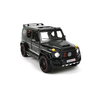 Метален джип, Mercedes G-class Brabus, С пушек, Светлини, 1:18, Черна, Без опаковка