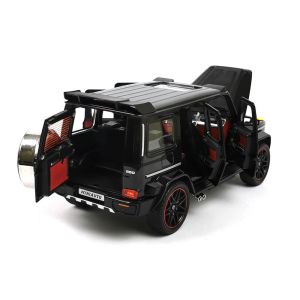 Метален джип, Mercedes G-class Brabus, С пушек, Светлини, 1:18, Черна, Без опаковка