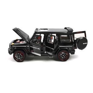 Метален джип, Mercedes G-class Brabus, С пушек, Светлини, 1:18, Черна, Без опаковка