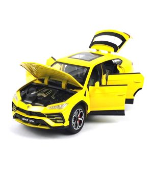 Метален джип Lamborghini Urus, С пушек, 1:24, Жълт, Без опаковка