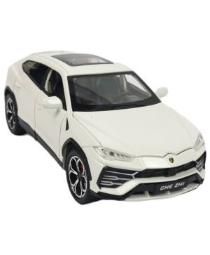 Метален джип Lamborghini Urus, С завиващи колела, 1:24, Бял, Без опаковка