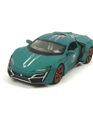 Метална количка Lykan Hypersport, С пушек, 1:24, Зелена, Без опаковка