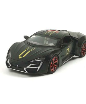 Метална количка Lykan Hypersport, С пушек, 1:24, Черен, Без опаковка