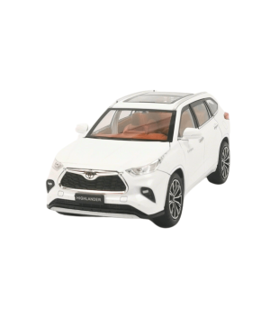 Метален джип Toyota Highlander, Бяла, 1:24, Без опаковка