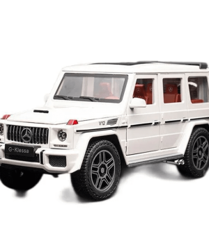 Метален джип Mercedes G Class, С пушек, 1:24, Бял, Без опаковка