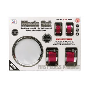 Детски барабани на стойка, Със столче, Цикламено