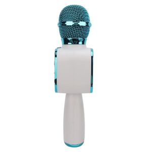 Безжичен микрофон, С високоговорител, Micro SD карта, USB, FM радио, запис, Син