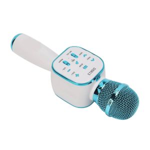 Безжичен микрофон, С високоговорител, Micro SD карта, USB, FM радио, запис, Син