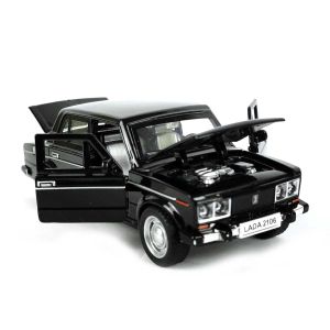 Метална кола Lada, Със светлини и звуци, Черна, Без опаковка