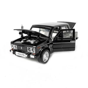 Метална кола Lada, Със светлини и звуци, Черна, Без опаковка