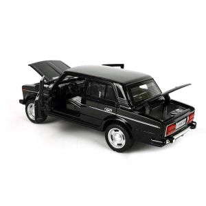 Метална кола Lada, Със светлини и звуци, Черна, Без опаковка