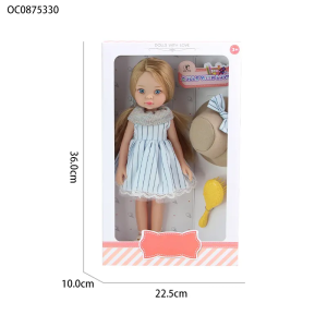 Детска кукла Little Milly, С шапка и четка за коса