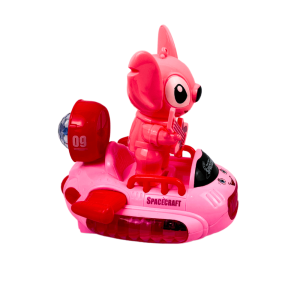 Музикална играчка Стич, Светеща, Въртяща се интерактивна играчка, Розов