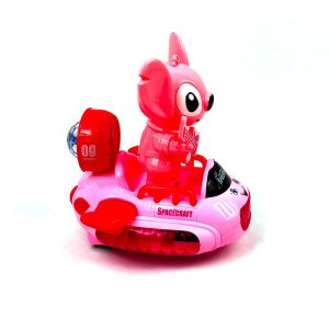 Музикална играчка Стич, Светеща, Въртяща се интерактивна играчка, Розов