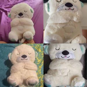 Плюшена играчка мече, Със симулация на дишане, Бял