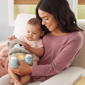 Плюшена играчка мече, Със симулация на дишане, Бял