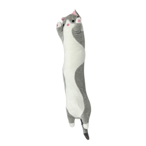 Плюшена играчка Коте, Възглавница, За гушкане, 50см, Сив
