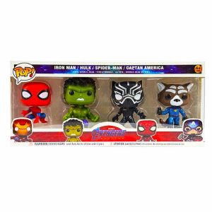 Комплект фигурки Avengers POP!, Спайдърмен, Хълк, Черната пантера и Рокет