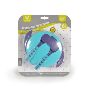 Купа с лъжица и вилица Jelly син F1730