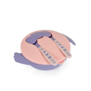 Купа с лъжица и вилица Jelly розов F1730
