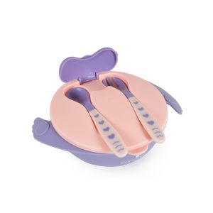 Купа с лъжица и вилица Jelly розов F1730