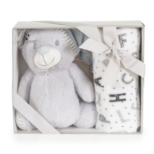 Бебешко одеяло 90/75 cm с играчка Grey bear