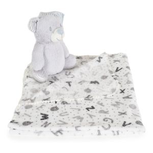 Бебешко одеяло 90/75 cm с играчка Grey bear