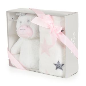 Бебешко одеяло 90/75 cm с играчка Unicorn Stars