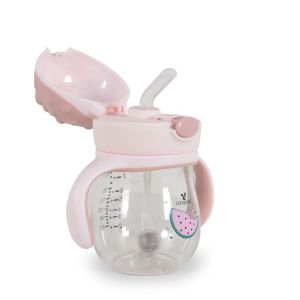 Чаша със сламка 250ml Brillo розов A0033