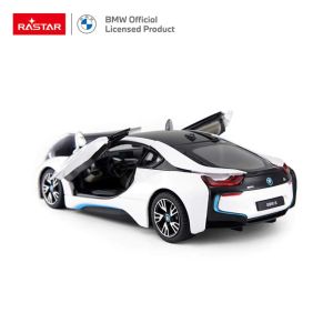 Метална кола BMW i8, С отварящи се врати, 1:24, Бяла