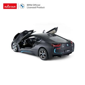 Метална кола BMW i8, С отварящи се врати, 1:24, Черна