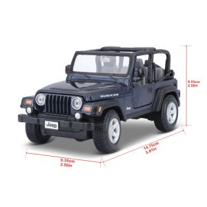 Метален джип Wrangler, С отварящи се врати, 1:27, Черен
