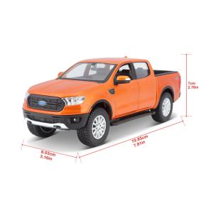 Метален джип Ford Ranger, С отварящи се врати, 1:24, Оранжево