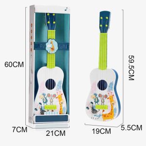 Детска китара с 4 метални струни, зелен