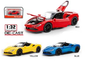 Метална кола Ferrari SF90 Stradale, Червен, 1:32