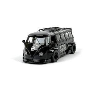 Метален автобус VW, С аксесоари, Черен, Без опаковка