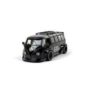 Метален автобус VW, С аксесоари, Черен, Без опаковка