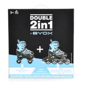 Ролери-кънки Double 2в1 розов S-(30-33)