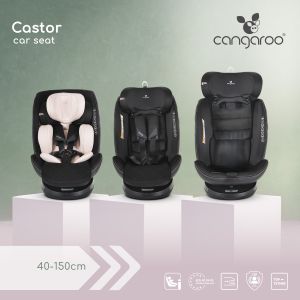 Стол за кола Castor 40-150см черен