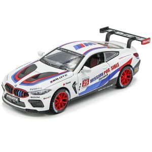 Метална количка BMW M8 GTE, 1:32, Бяла, Без опаковка