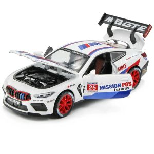 Метална количка BMW M8 GTE, 1:32, Бяла, Без опаковка